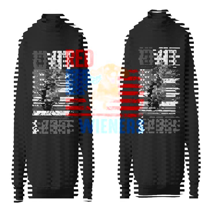 4Th Of July Dachshund Dog Red White And Wieners Sweatshirt