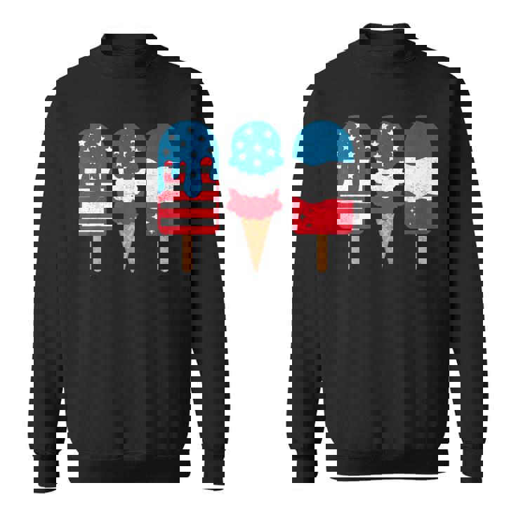 4Th Of July Popsicle Red White Blue American Flag Patriotic Sweatshirt