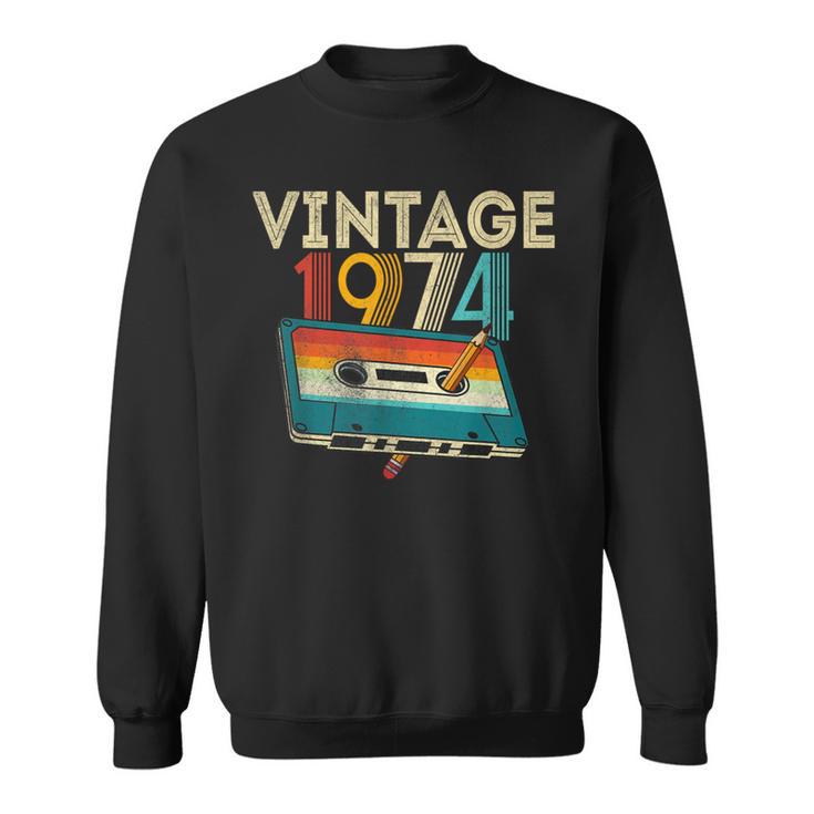 50 Year Old Vintage 1974 Cassette Tape 50Th Birthday Sweatshirt