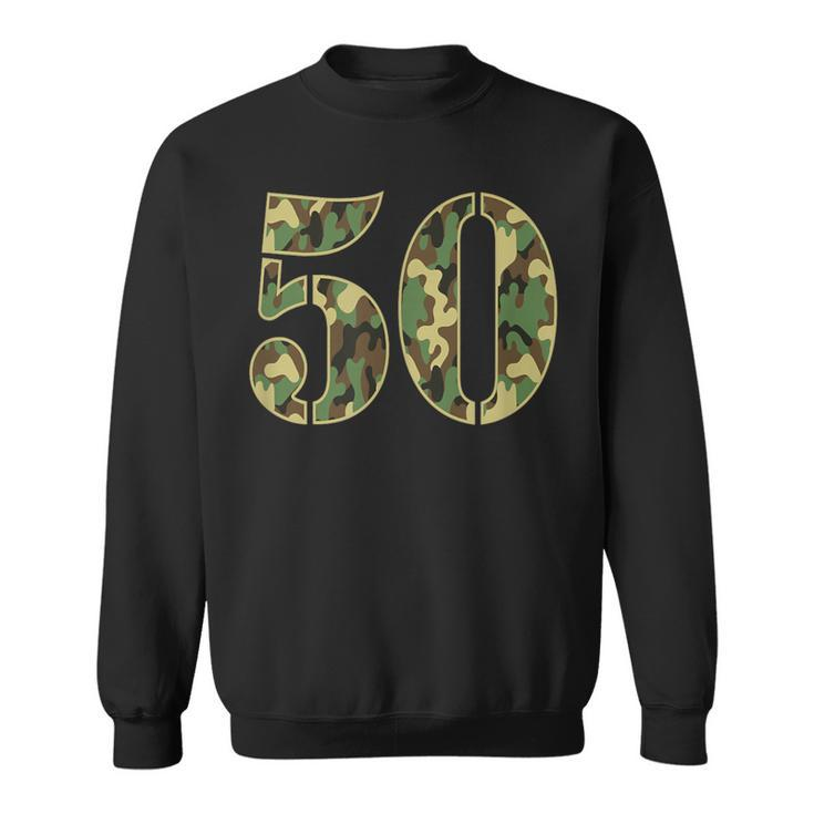 50Th Birthday Soldier Number 50 Year Old Military Camo Sweatshirt