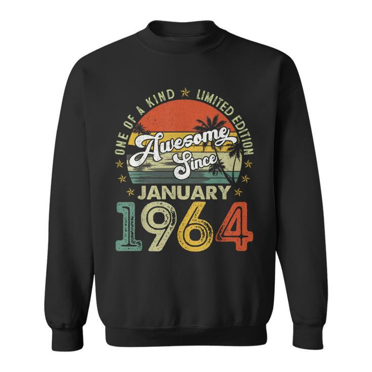 60 Years Old Vintage January 1964 60Th Birthday Women Sweatshirt