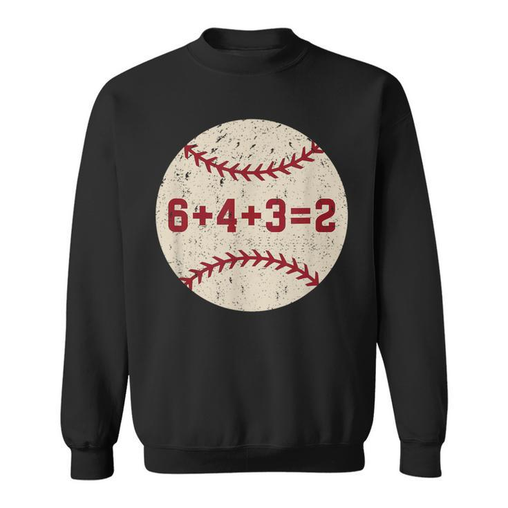6432 Baseball Double Play Retro Baseball Player Sweatshirt