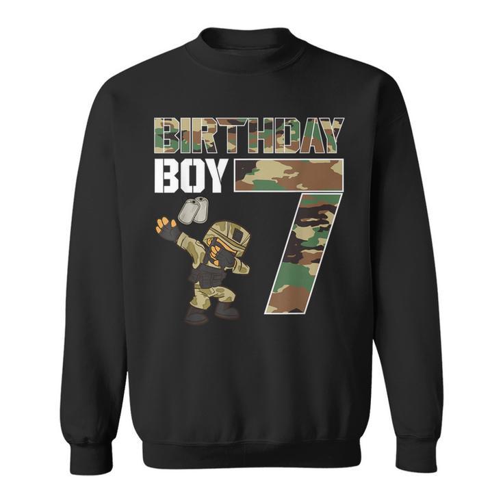 7 Year Old Boy Military Army 7Th Birthday Boy Sweatshirt