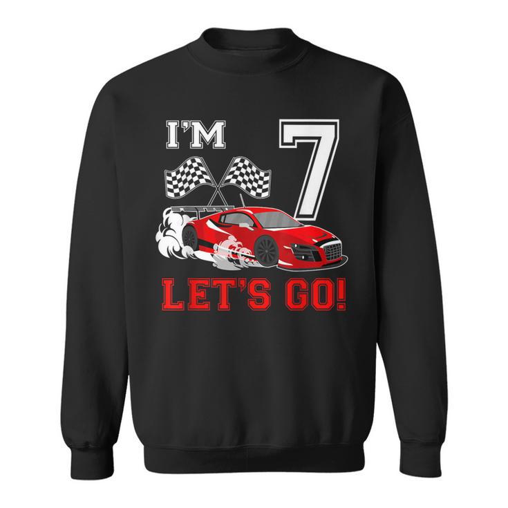 7 Year Old Race Car 7Th Birthday Racecar Racing Boy Sweatshirt