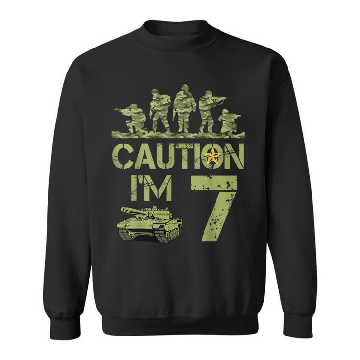 7Th Army Birthday Military I'm 7 Year Old Camo Birthday Sweatshirt