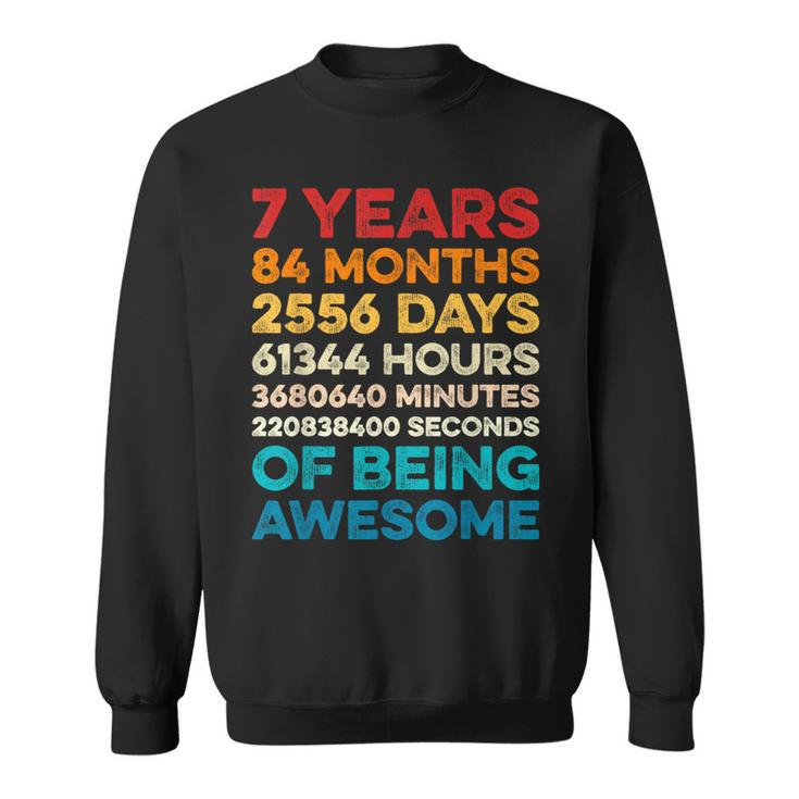 7Th Birthday 7 Years Of Being Awesome Vintage 7 Years Old Sweatshirt