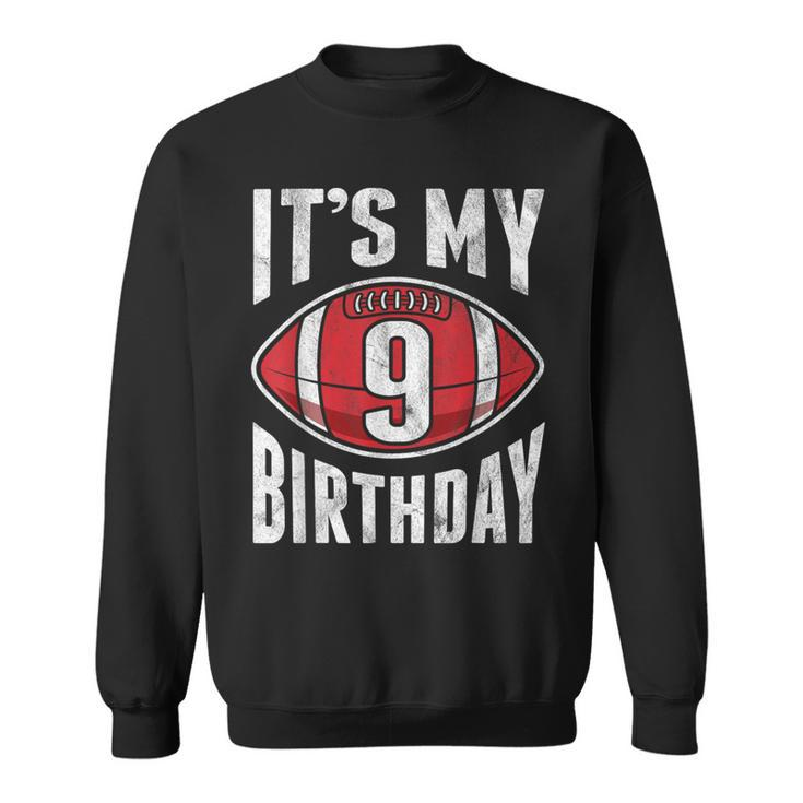 9 Years Old American Football 9Th Birthday Boy Retro Style Sweatshirt