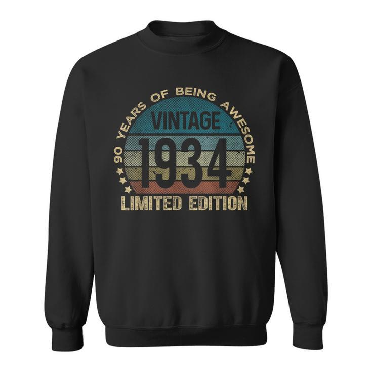 90Th Birthday 90 Year Old Vintage 1934 Limited Edition Sweatshirt