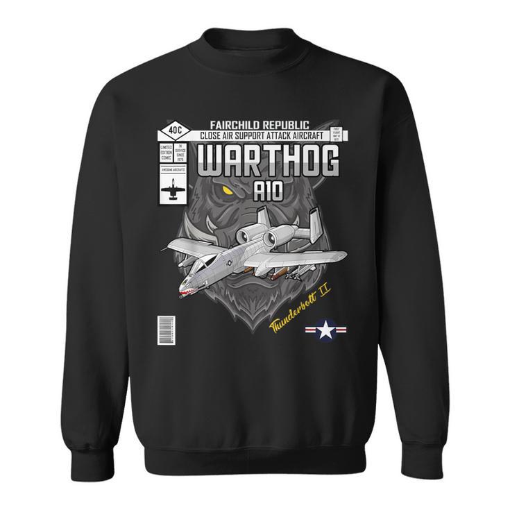 A-10 Warthog Close Air Support Aircraft Comic Book Edition Sweatshirt