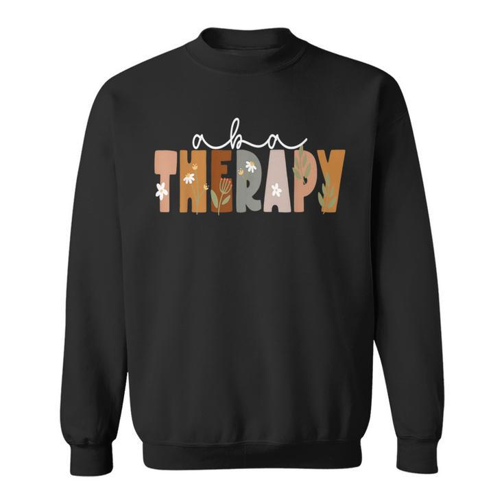 Aba Therapy Squad Matching Therapist Floral Sweatshirt