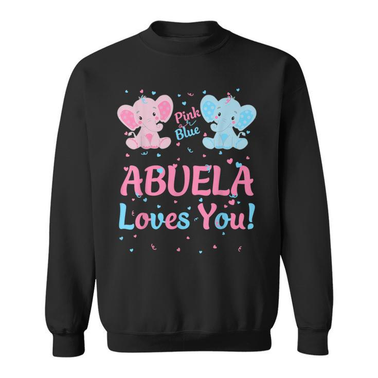 Abuela Gender Reveal Pink Or Blue Matching Family Elephant Sweatshirt