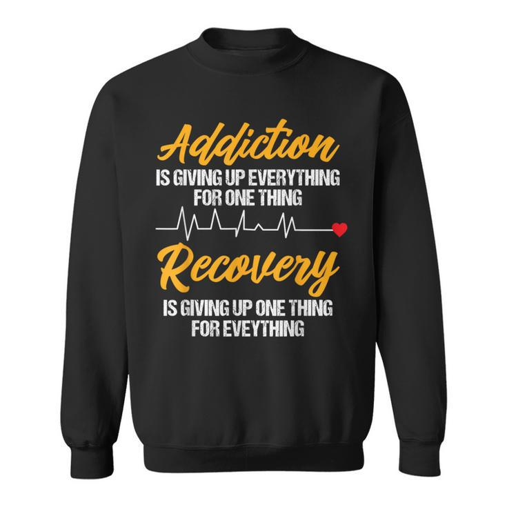 Addiction Recovery Sobriety Anniversary Aa Na Heartbeat Sweatshirt