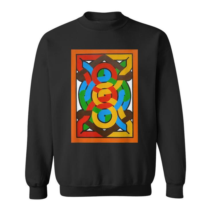 African Maroon Tribal Inspired Ethnic Colorful Black Culture Sweatshirt
