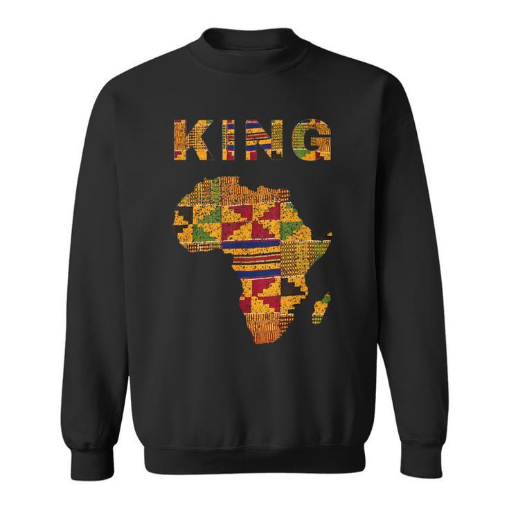 Afro Black King African Ghana Kente Cloth Family Matching Sweatshirt