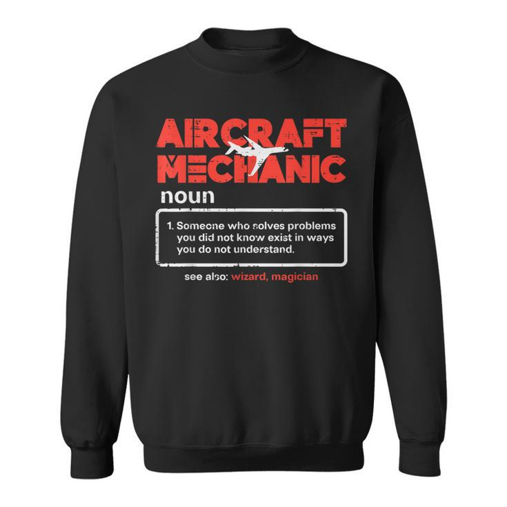 Aircraft Mechanic Definition Airplane Technician Women Sweatshirt