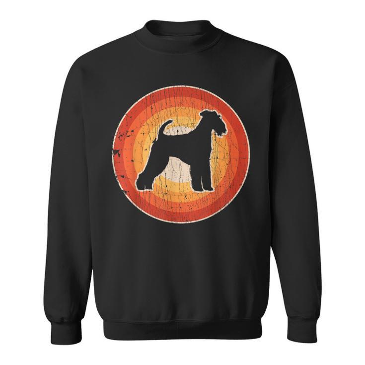 Airedale Terrier Retrointage 60S 70S Sunset Dog Lovers Sweatshirt