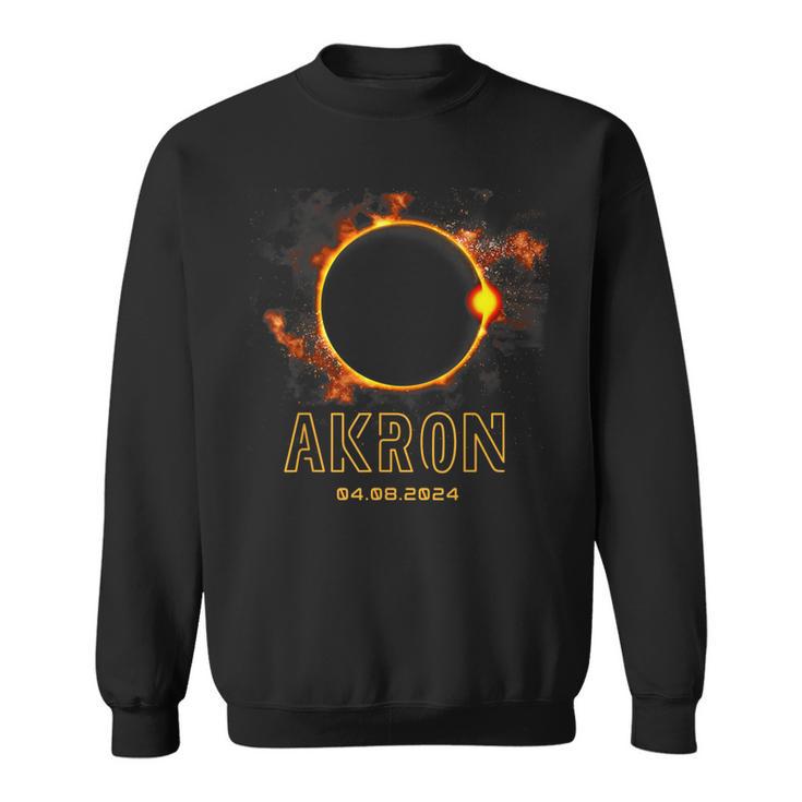 Akron Ohio Total Solar Eclipse 2024 April 8Th Souvenir Sweatshirt