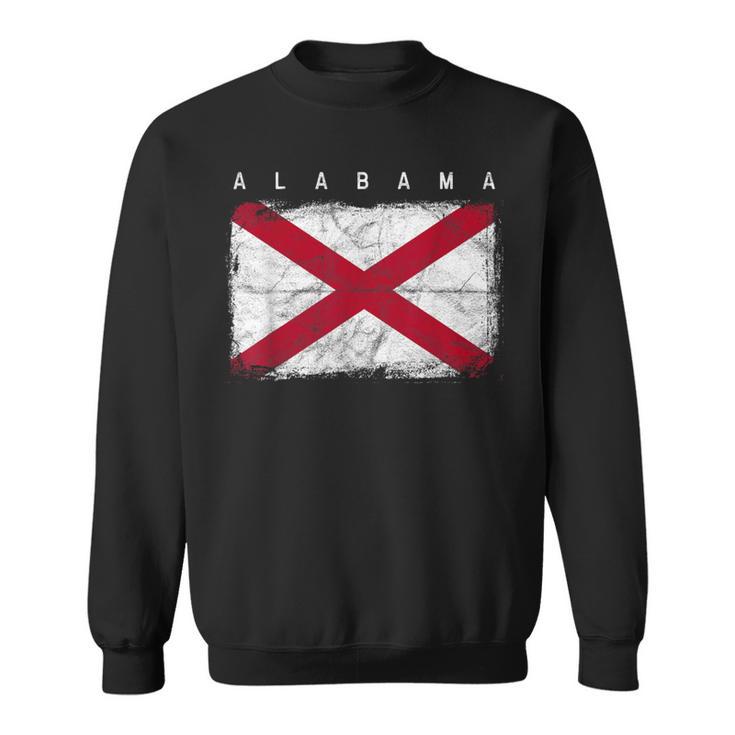 Alabama Vintage Distressed Home State Flag Sweatshirt