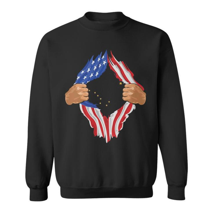 Alaska Roots Inside State Flag American Proud Sweatshirt