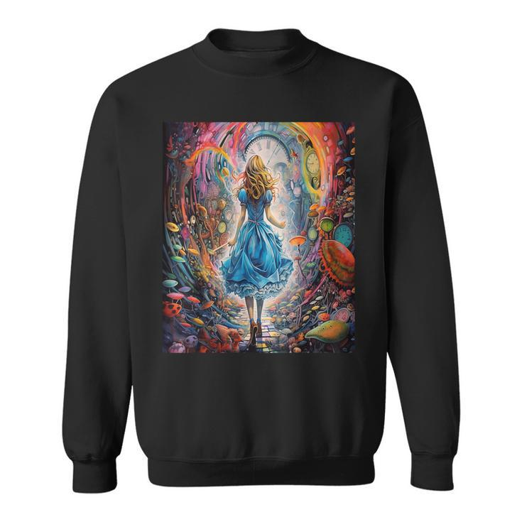 Alice In Wonderland Trippy Rainbow Sweatshirt