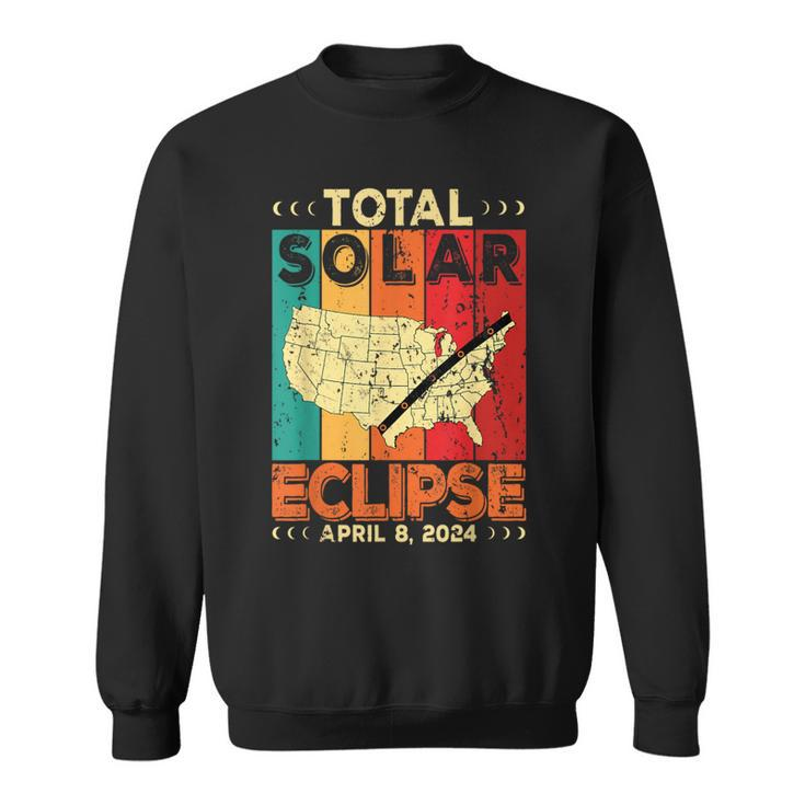 America 2024 Total Solar Eclipse Solar Eclipse Retro Vintage Sweatshirt