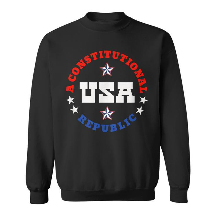 America A Constitutional Republic Usa Flag Colors Patriotic Sweatshirt