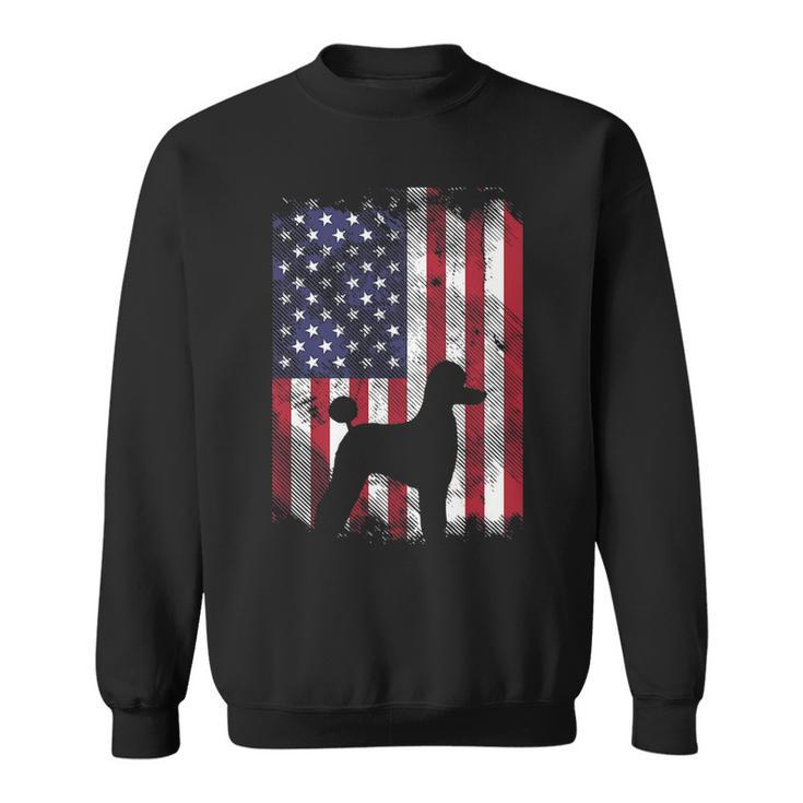 America Flag Poodle Vintage Patriotic Dog Lover Owner Sweatshirt