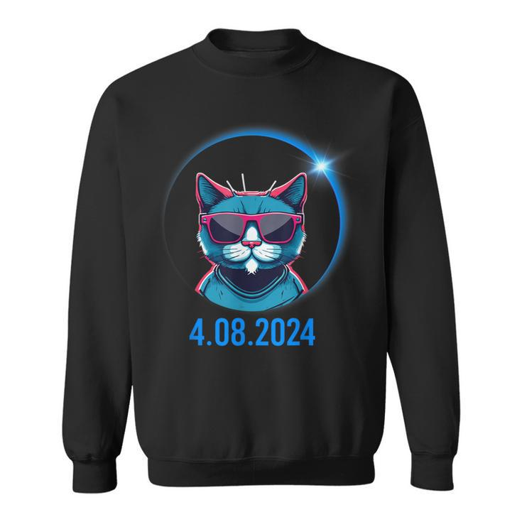 America Totality Spring Cat Total Eclipse April 8Th 2024 Sweatshirt