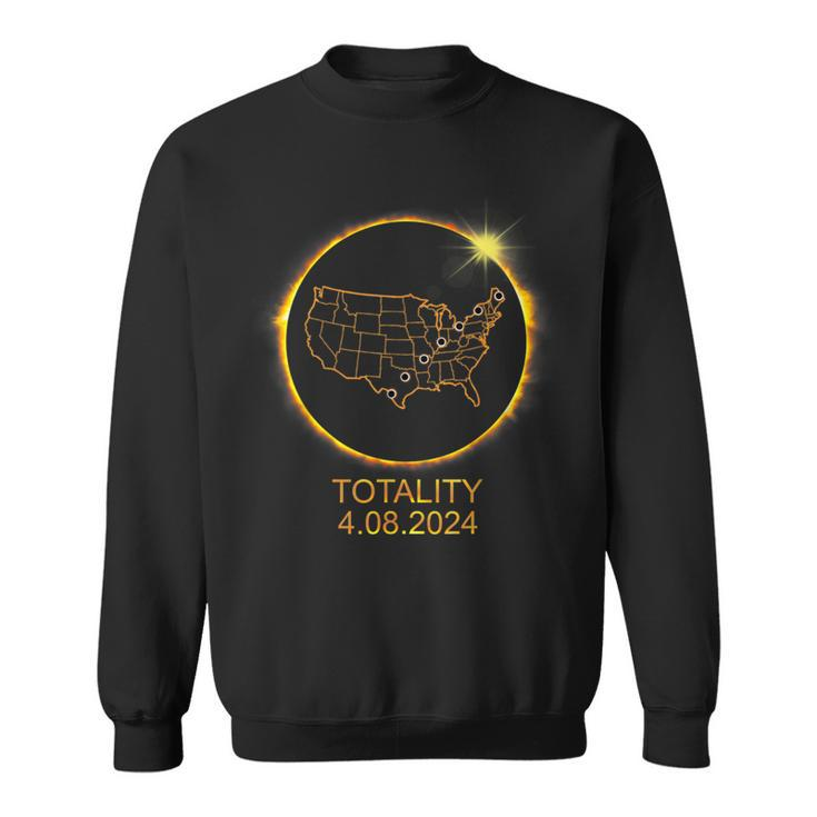 America Totality Total Solar Eclipse April 8 2024 Usa Map Sweatshirt