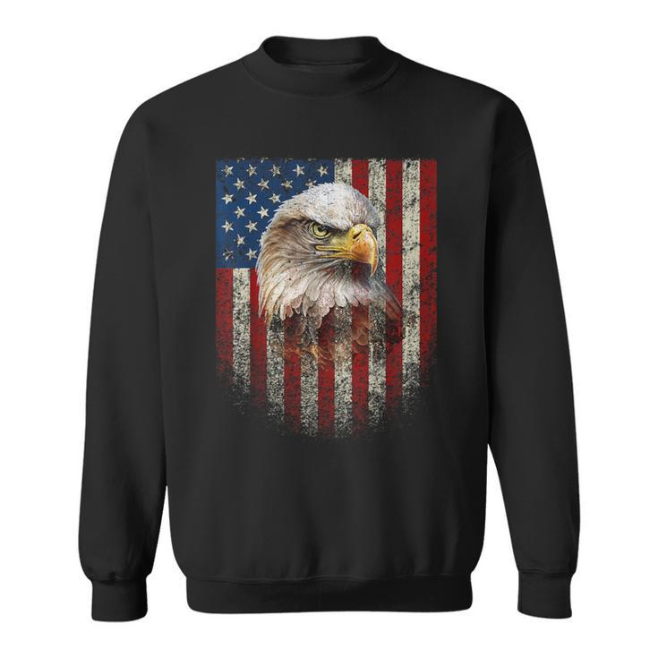 American Flag Bald Eagle Patriotic Red White Blue Sweatshirt
