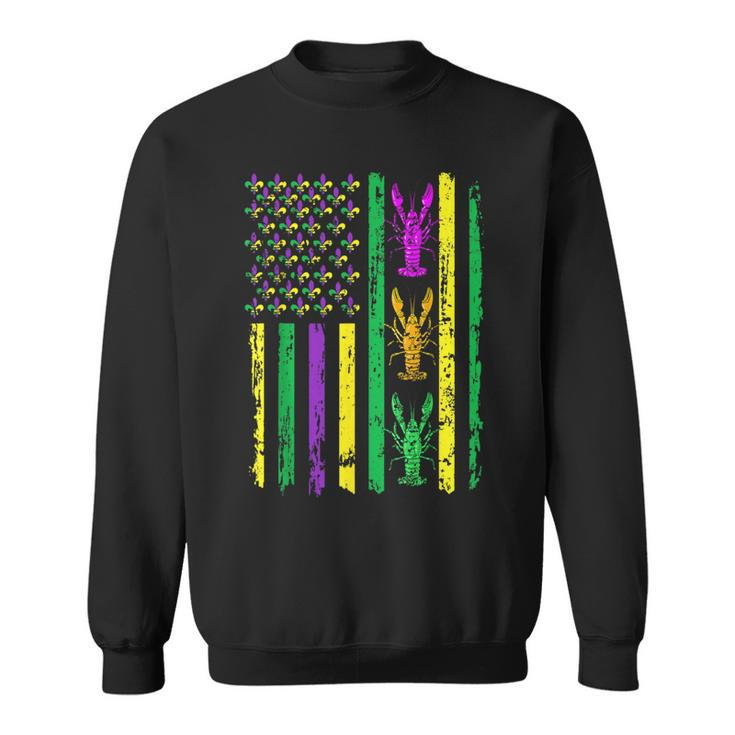 American Flag Mardi Gras Mardi Gras Crawfish Outfit Sweatshirt