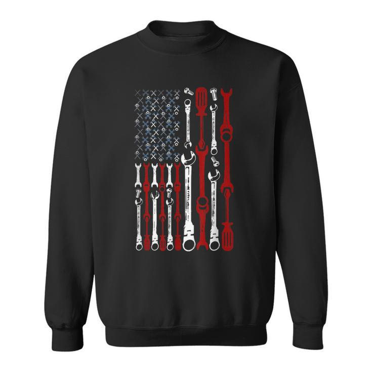 American Flag Mechanic Patriotic Mechanic Usa Flag Sweatshirt