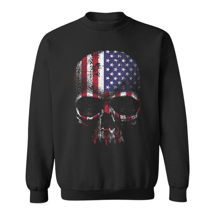 American Flag Usa Us Skull Sweatshirt