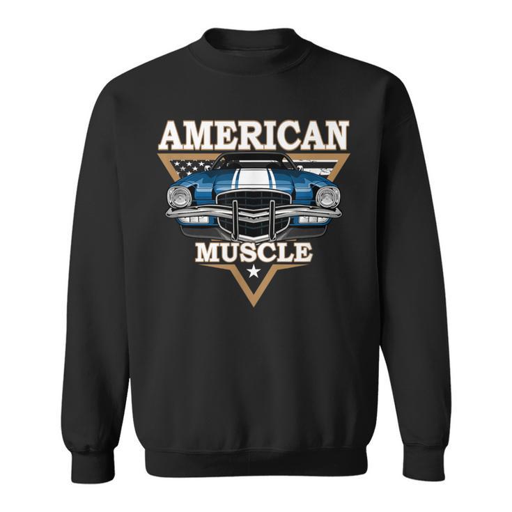 American Flag Vintage Muscle Car Hot Rod And Muscle Car Sweatshirt