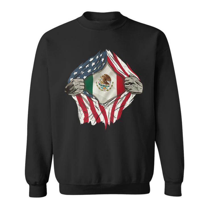 American Grown Mexican Roots Usa Mexico Flag Love Sweatshirt