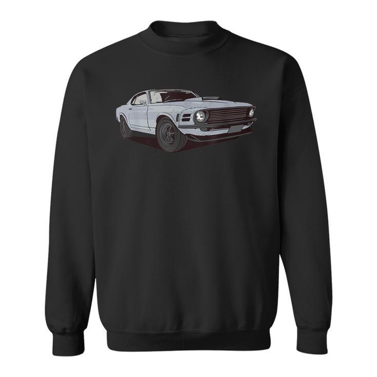 American Muscle Car Stock Vintage Distressed Front End View Sweatshirt