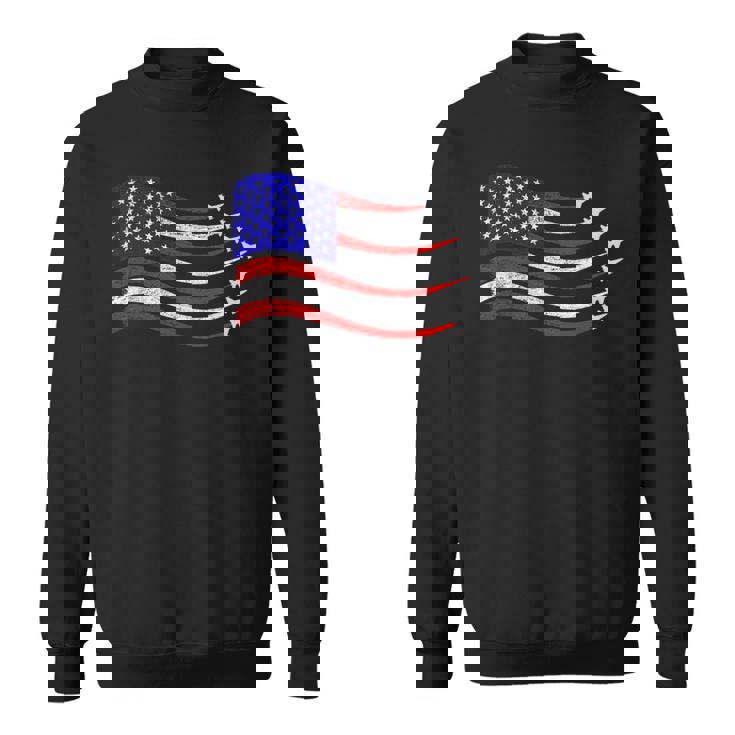American Patriotic Fighter Jets Usa Flag Waving 4Th Of July Sweatshirt