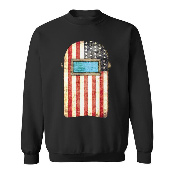 American Welder Us Flag Welding Hood  Sweatshirt