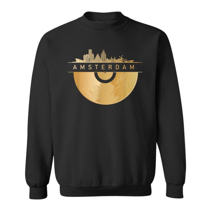 Amsterdam Skyline Musik Schallplatte Djintage Amsterdam Sweatshirt