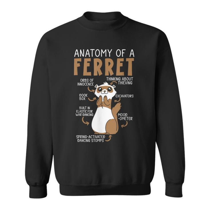 Anatomy Of A Ferret Lover Wildlife Animal Ferret Owner Sweatshirt