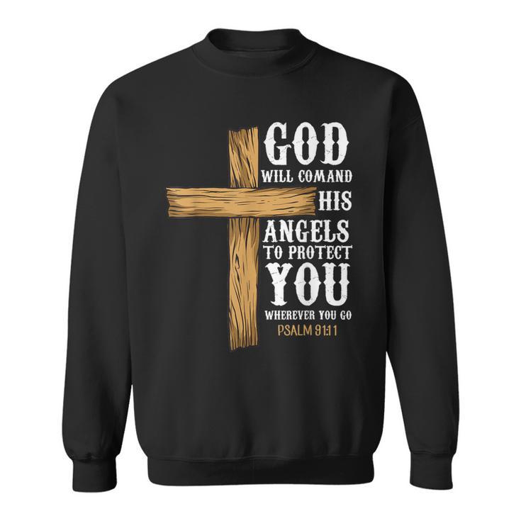 Angels Bible Verse Psalm 9111 Church Religion Sweatshirt