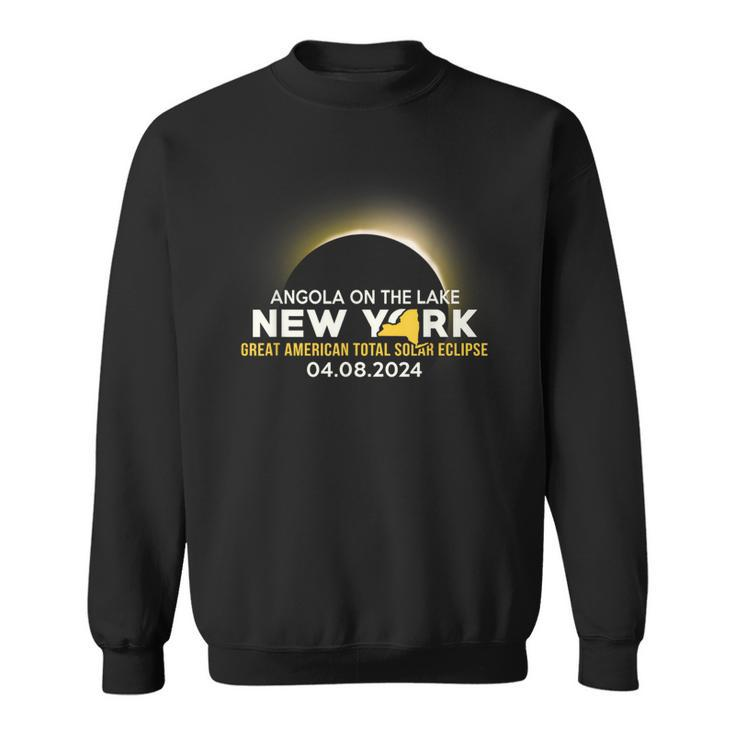 Angola On The Lake Ny New York Total Solar Eclipse 2024 Sweatshirt