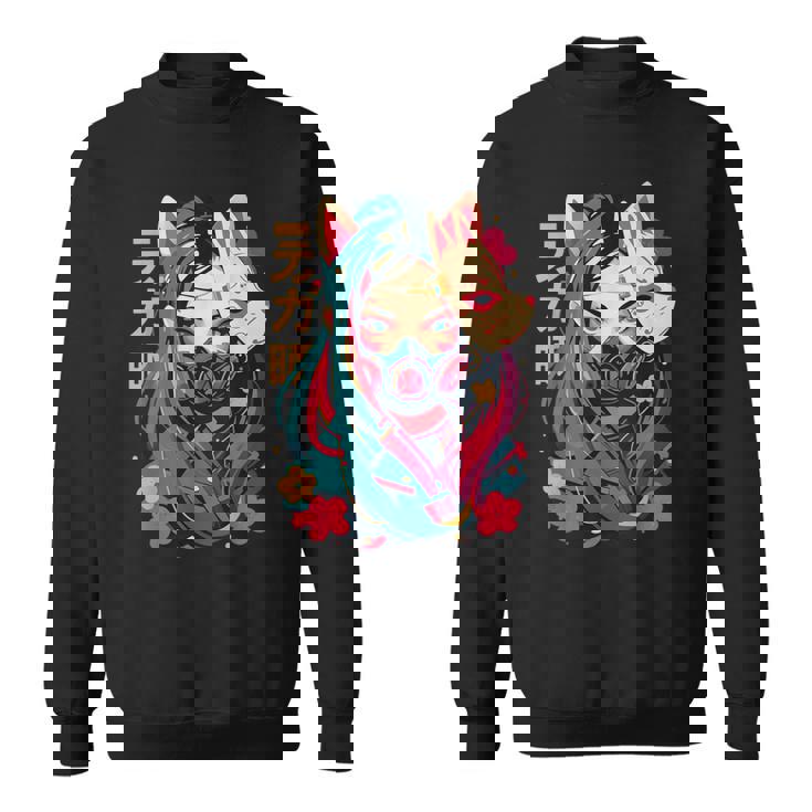 Anime Manga Cyberpunk Aesthetic Techwear Harajuku Kitsune Camisa de entrenamiento