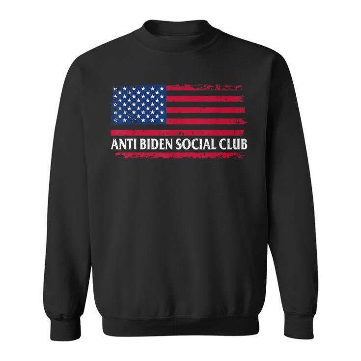 Anti Biden Social Club American Flag Retro Vintage Sweatshirt