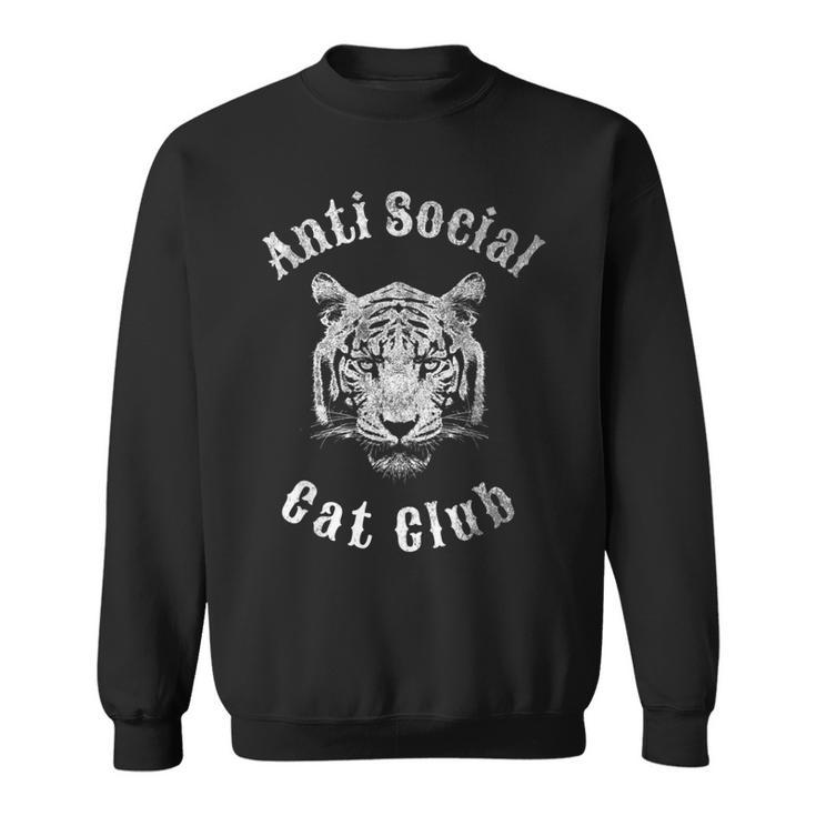 Anti Social Cat Club Tiger Head Vintage Retro Sweatshirt