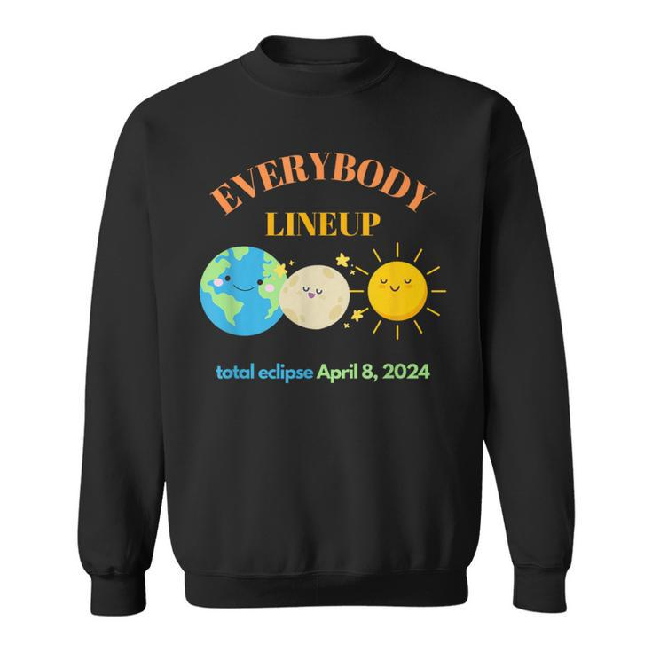 April 8 2024 Earth Moon Sun Cute Sweatshirt