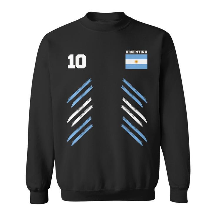 Argentina Soccer Ball Argentina Flag Number Ten Women Sweatshirt