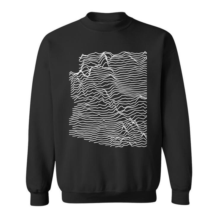 Arizona Unknown Elevations Joy Plot Ridge Line Map No Text Sweatshirt