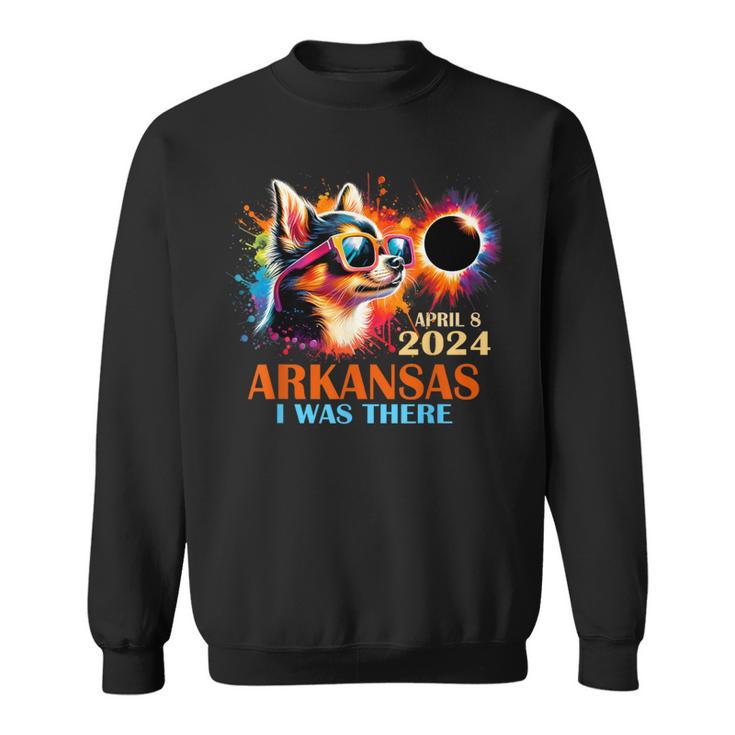 Arkansas Total Solar Eclipse 2024 Chihuahua Dog Sweatshirt