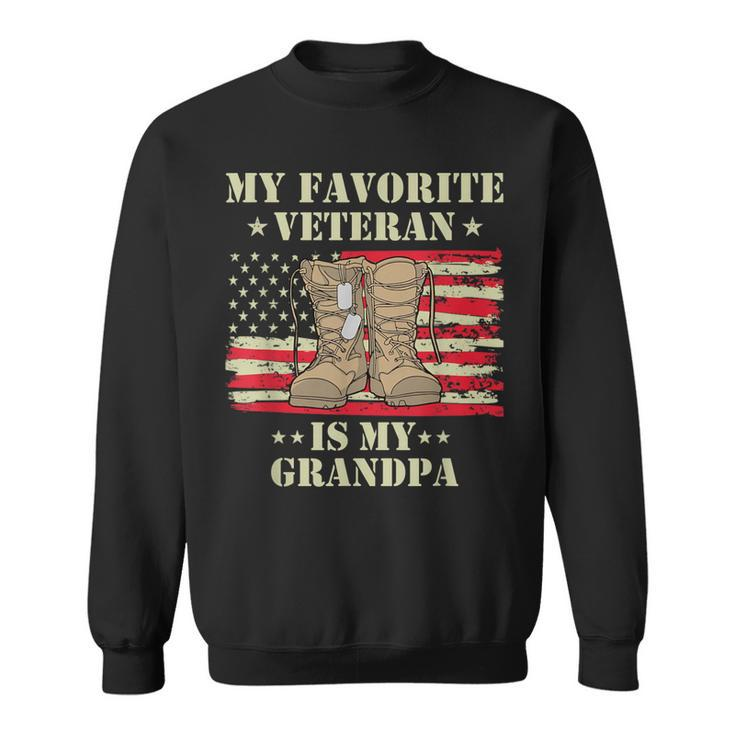 Army Veterans Day My Favorite Veteran Is My Grandpa Kids Sweatshirt
